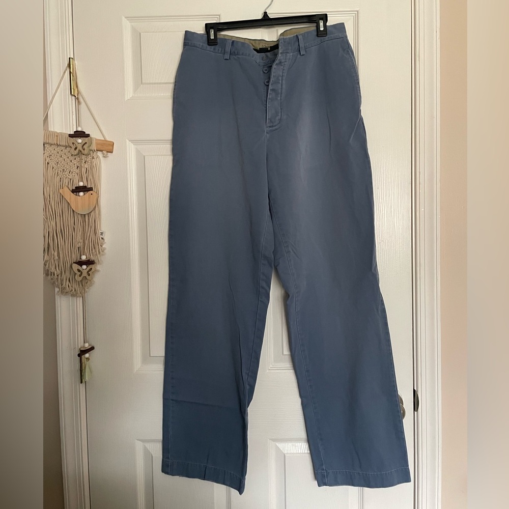 J. Crew Relaxed Fit Men's Slate Blue Chinos 100% Cotton 34X34